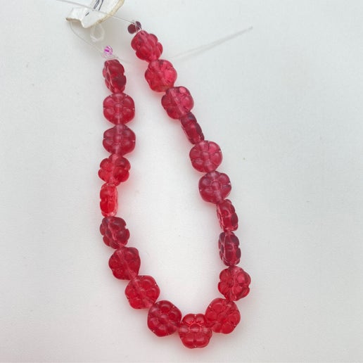Vintage Glass Flowers 8mm Cranberry