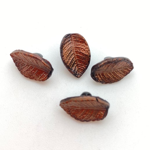 Button Leave 15x10mm Bronze - BUTTON-0074-C