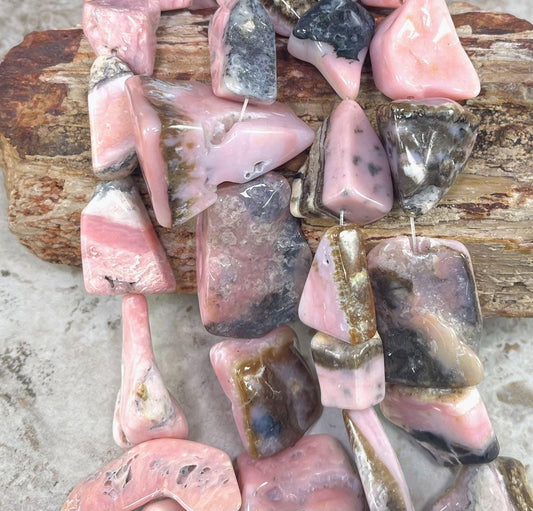 Pink Opal, Large Rough Polished Freeform Nuggets