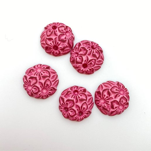 Cab Resin 18mm Magenta/white