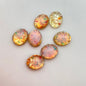 Cab Vintage Glass 10x8mm Fire Opal - CAB-0030-E