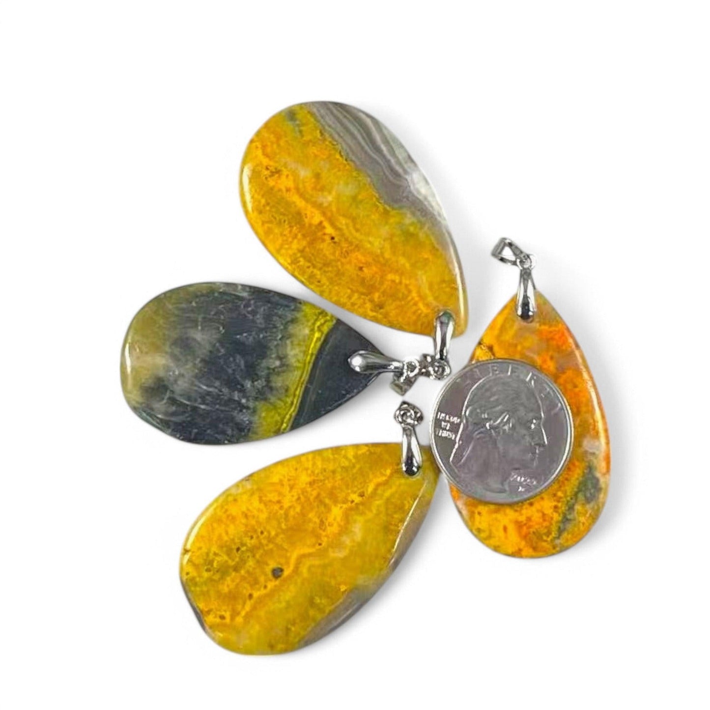 Bumble Bee Jasper Teardrop Pendant (1pc)