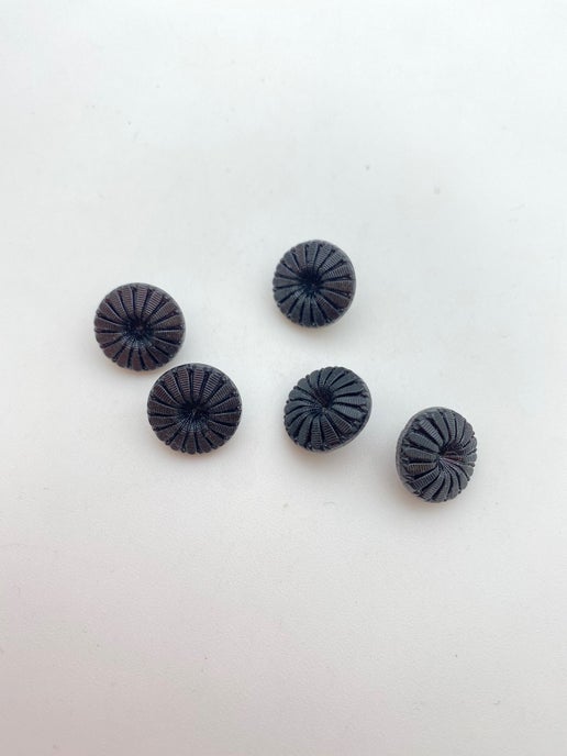 Button 14mm Jet Matte - BUTTON-0155-C
