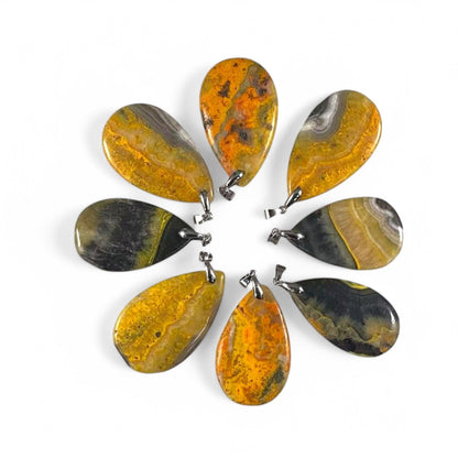 Bumble Bee Jasper Teardrop Pendant (1pc)
