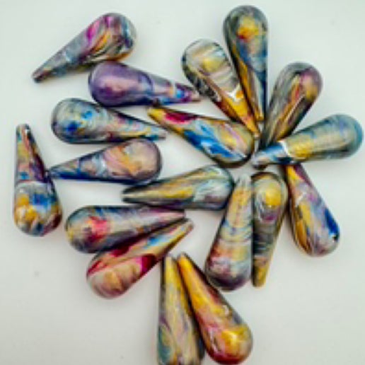 Drop Bead 30x12mm Galaxy Marble