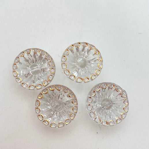 Button 16mm Clear/gold - BUTTON-0135-C