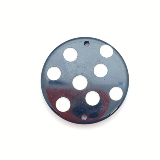 Carved Polka Dot Piece 33mm Jet