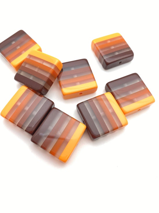 Layered Square 25mm Amber