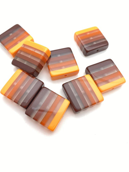 Layered Square 25mm Amber