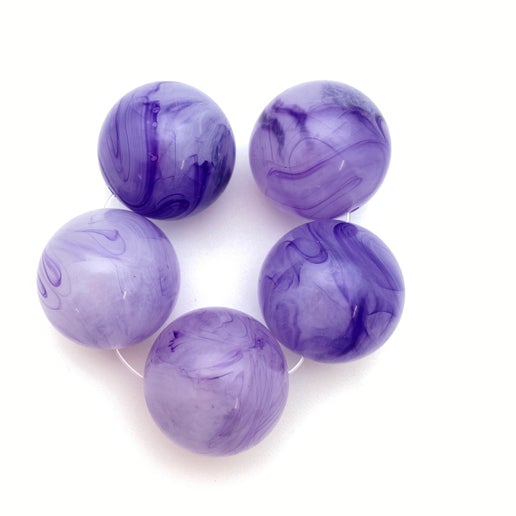 Round 22mm Purple Marble