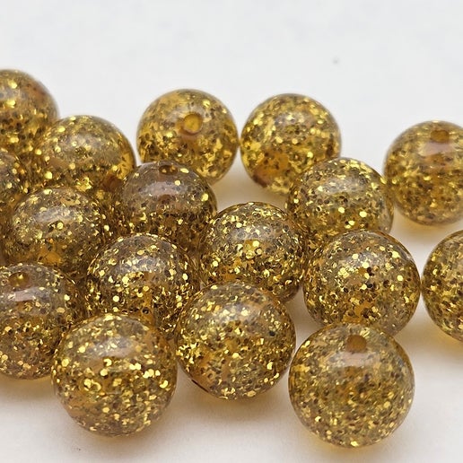 Glitter Round 8mm Gold
