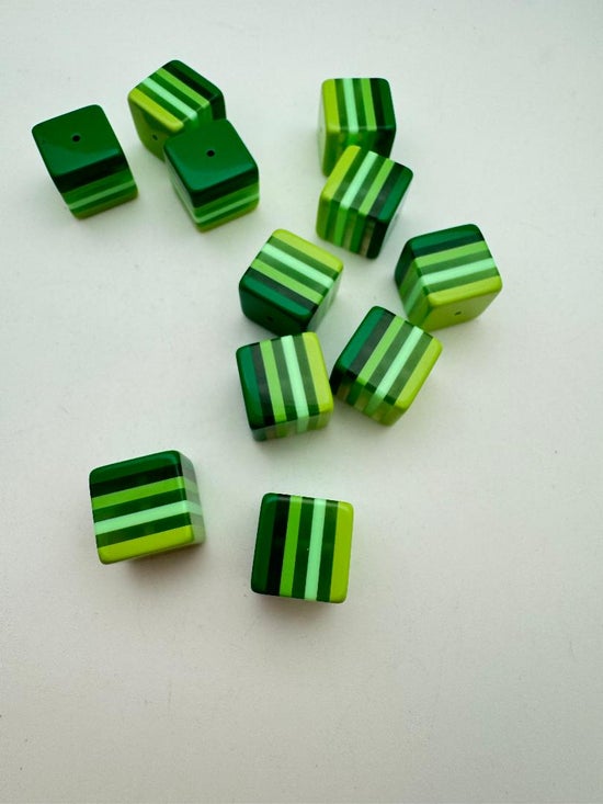 Layered Cube 15mm Multi Green