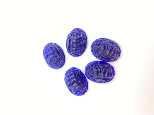 Cab Vintage Glass 20x15mm Cobalt - CAB-0055-D