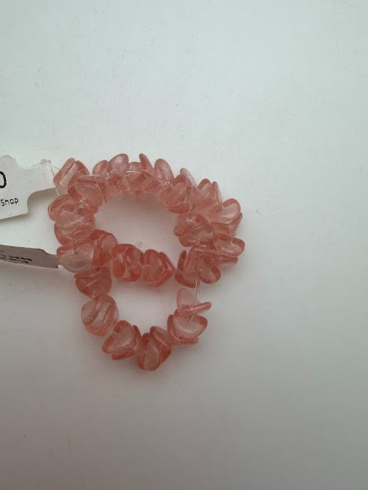 Vintage Glass Half Cap 8mm Peach