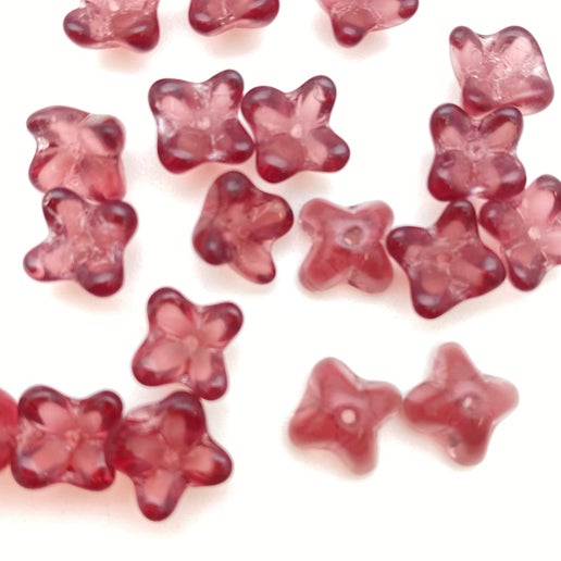 Vintage Glass Flowers Cap 10mm Amethyst