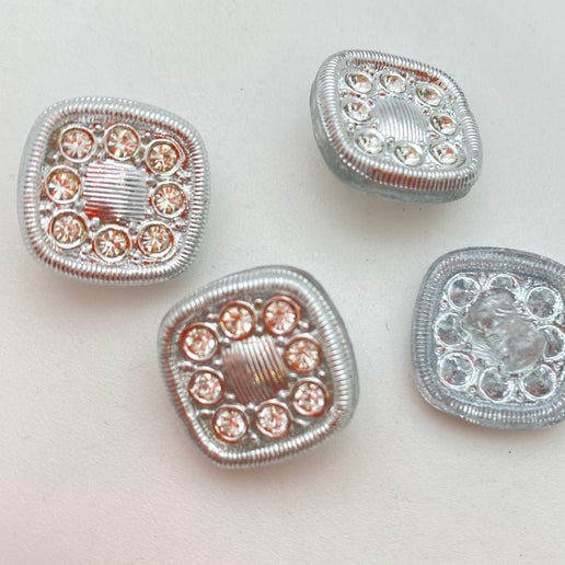 Button 16mm Silver w/stones - BUTTON-0320-C