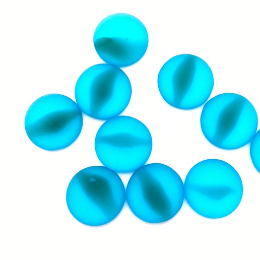 Cab Vintage Glass Aqua Matte 18mm - CAB-0314-D