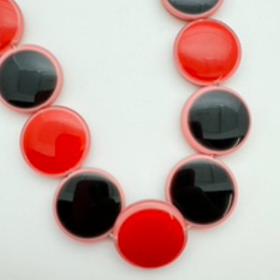 Layered Dome 25mm Red, Pink & Black