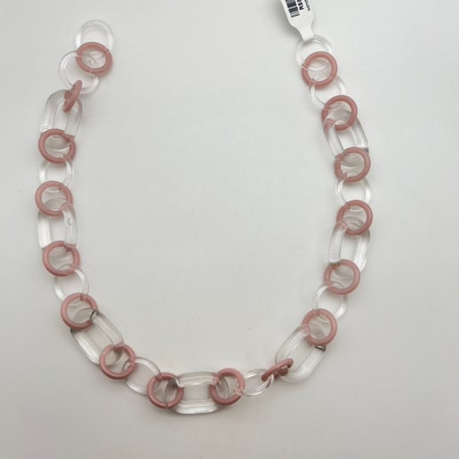 Resin Chain Link Clear & Rose 16"x18mm