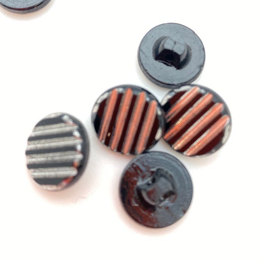 Button 12mm Jet/silver - BUTTON-0347-C