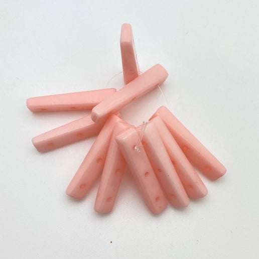 Bar with 3 holes 30x5mm Pink Coral