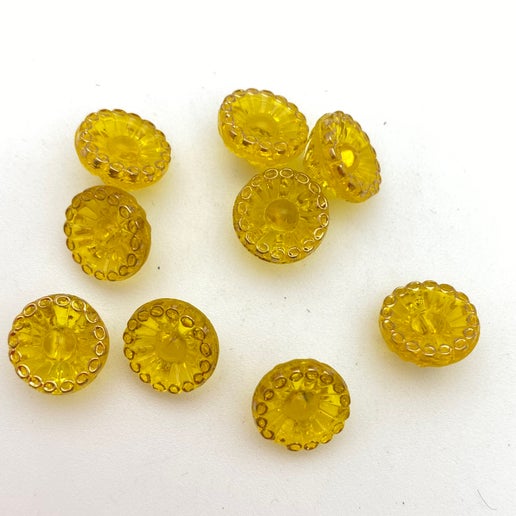 Button 10mm Citrine/gold - BUTTON-0140-E