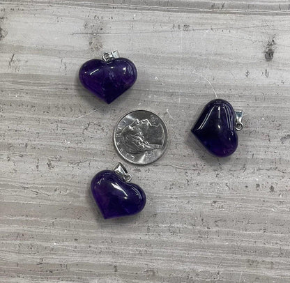 Amethyst 25x20mm Heart Pendant