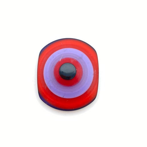 Carved Two hole Bead 33mm Red & Purple