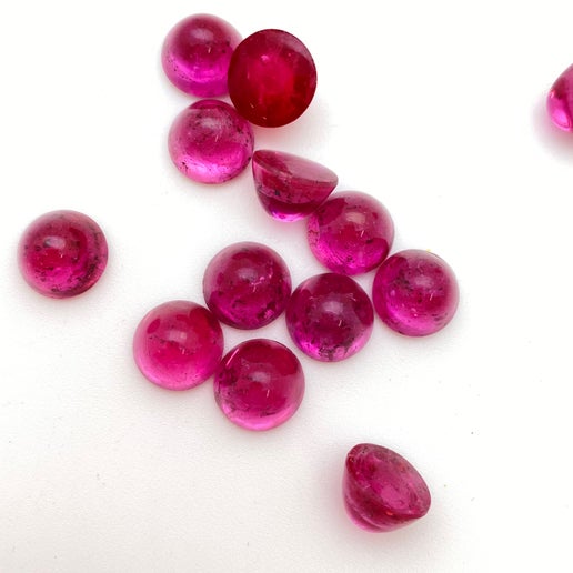 Cab Vintage Glass 10mm Fuchsia - CAB-0125-B