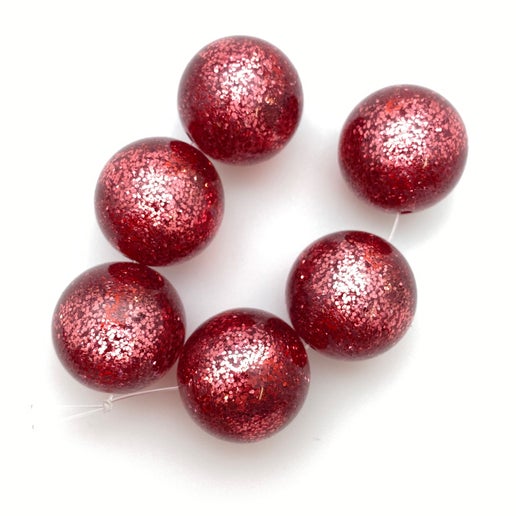 Glitter Round 20mm Raspberry - IT-GR-0016-B