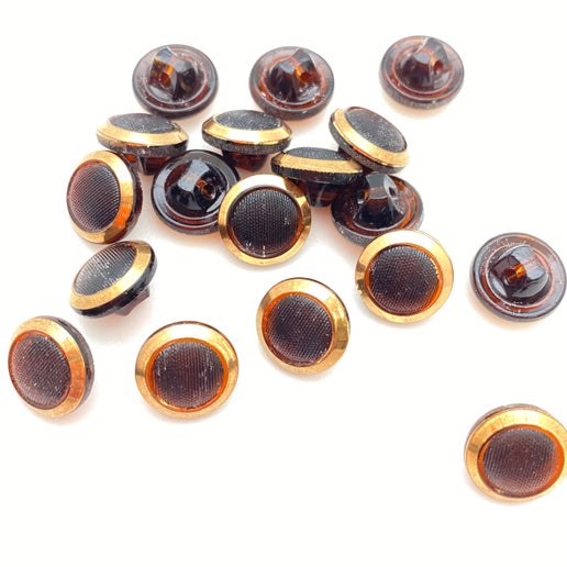 Button 10mm Topaz/gold - BUTTON-0386-E