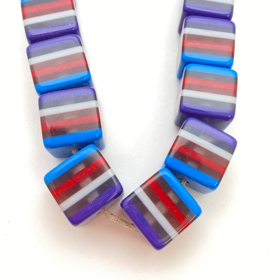 Layered Cube 16mm Multi Red/Blue - IT-FY-0304-D