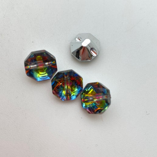 Button Facetted 10mm Foil back - BUTTON-0195-D