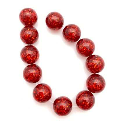 Glitter Round 10mm Cherry