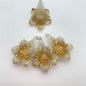 Flower Pendant 43mm Crystal/Gold matte