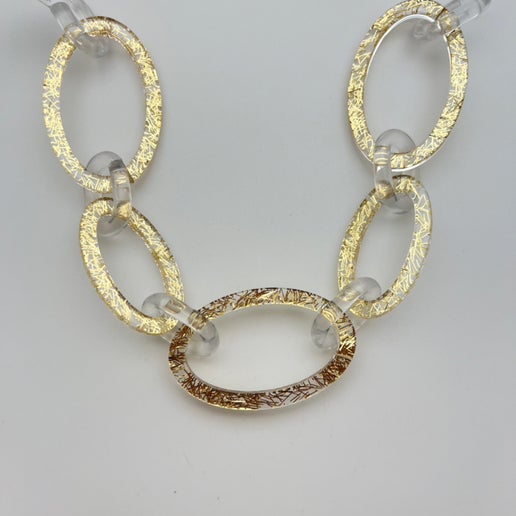 Resin Chain Link Gold Glitter 12"x35mm