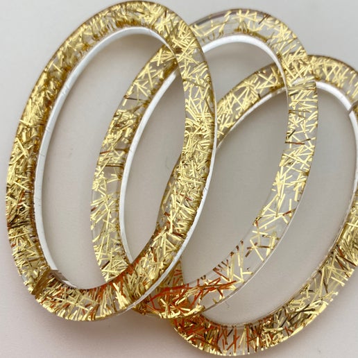 Chain Link 58x36mm Glitter Gold