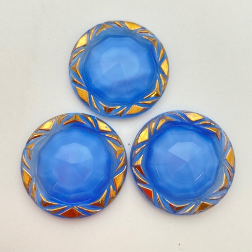 Cab Vintage Glass 26mm Blue - CAB-0064-D