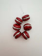 Stacked Saucer 14mm Dark Red with Silver