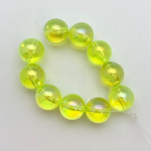 Round 12mm Neon Yellow AB