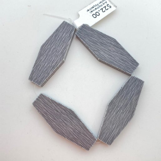 6 sided Bead 40mm Gray