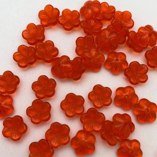 Vintage Glass Flowers cap 8mm Hyacinth