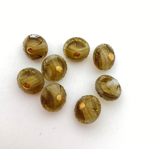 Button 10mm Olive/gold - BUTTON-0153-D