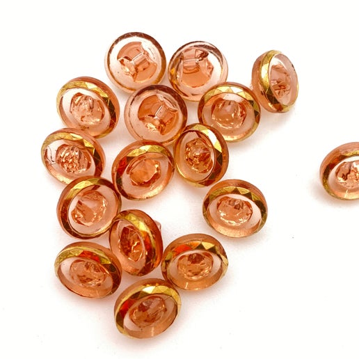 Button 10mm Peach/gold - BUTTON-0436-B