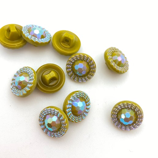 Button 14mm Olive AB - BUTTON-0097-D