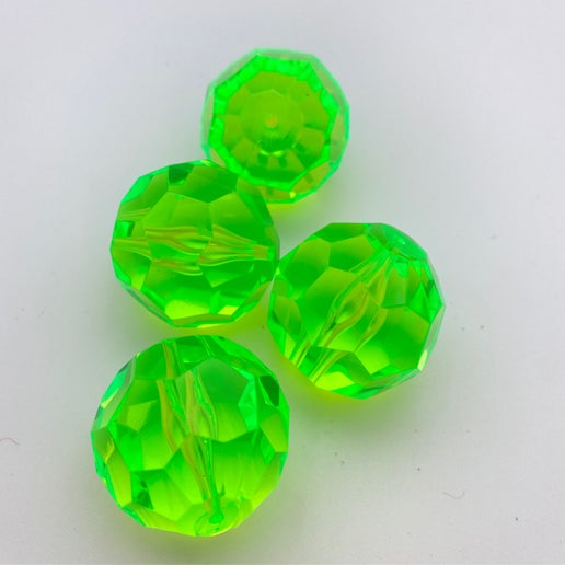 Faceted 32mm Neon Green