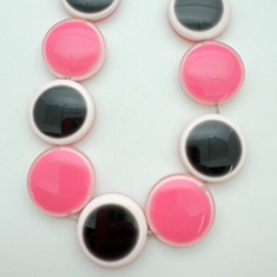 Layered Dome 25mm Pink, Rose & Jet