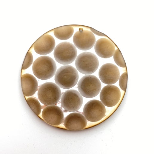 Carved Pendant 50mm Champaign