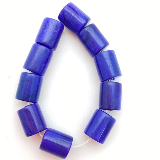 Barrel 12x9mm Purple Marble - FY-0220-B