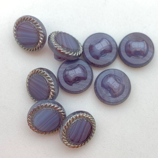 Button 10mm Lavender/silver - BUTTON-0416-B